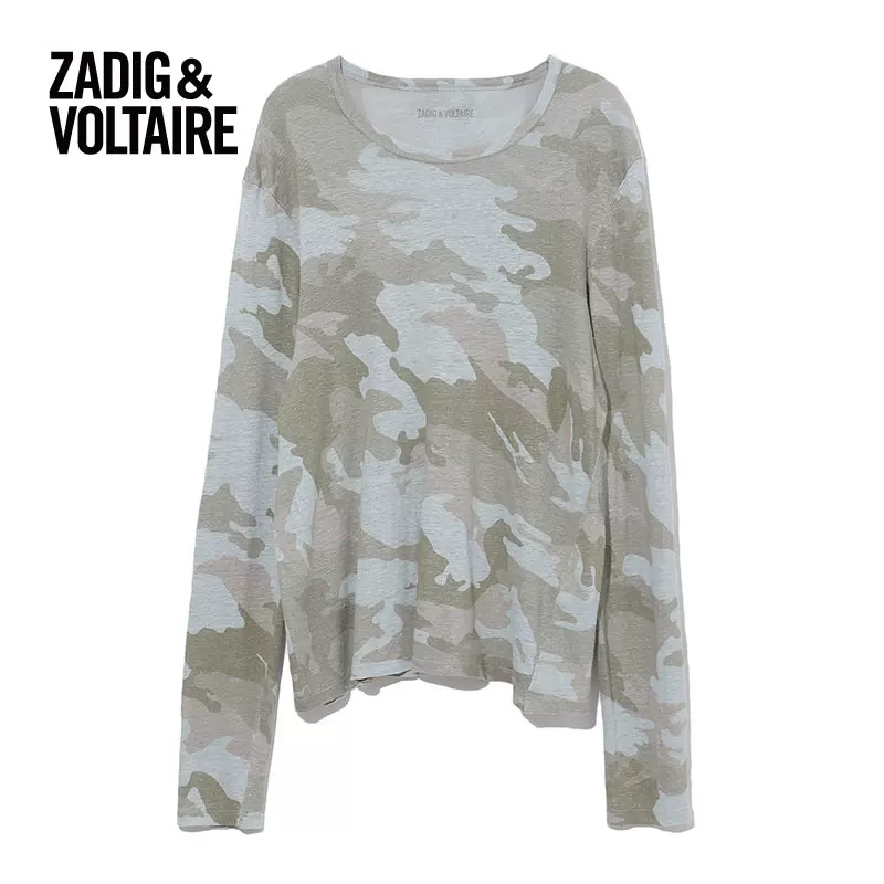 Женская футболка Zadig &amp; Voltaire с круглым воротом, длинный рукав, модная повседневная линия, комфортный приталенный TP1816FD