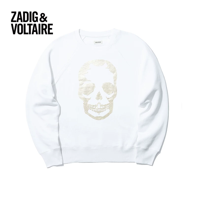Свитшот женский Zadig & Voltaire с круглым вырезом, повседневный стиль, тренд, горячая штампованный принт черепа 7120FD