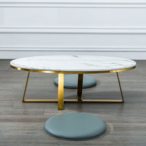Office light luxury Marble coffee table combination set Light luxury reception oval coffee table Nordic ins style