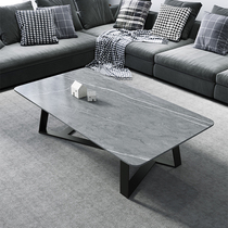 Italian rock plate coffee table Simple modern Nordic small apartment Living room Reception room Rectangular coffee table Gray light luxury style