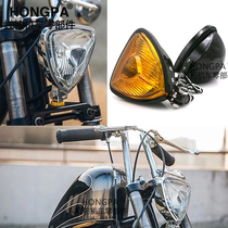 Motorcycle off-road vehicle modified full metal electroplated triangle headlamp universal Harley Retro Headlamp assembly