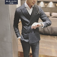 Bộ đồ sọc đôi phù hợp với áo ba lỗ nam phiên bản Hàn Quốc của bộ đồ nhỏ tự trồng nam phù hợp với váy cưới chú rể áo nam