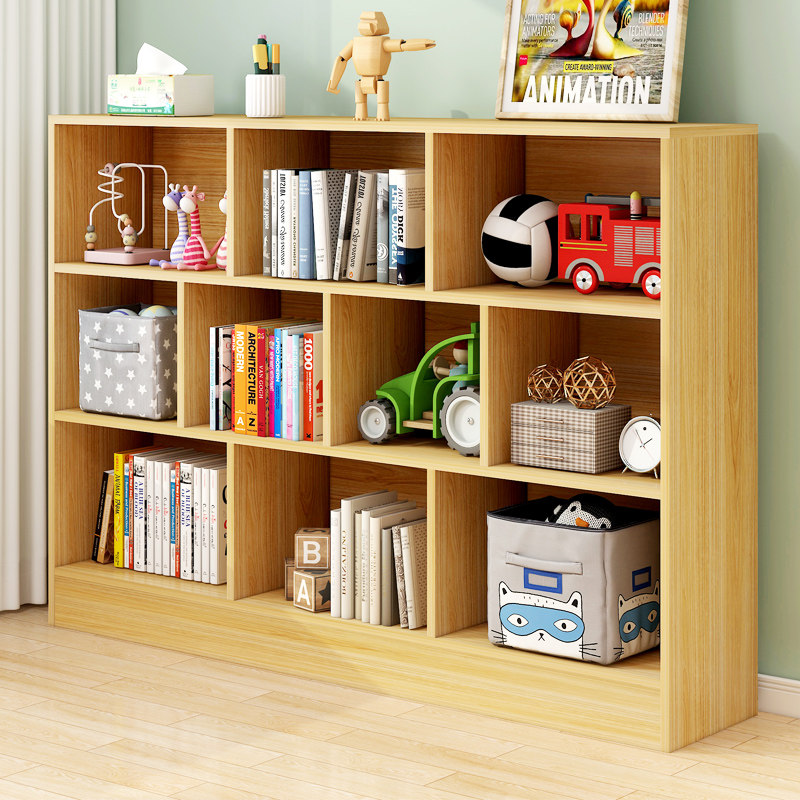 Bookshelf floor children's simple living room shelf student home bedroom picture book storage shelf lattice small bookcase