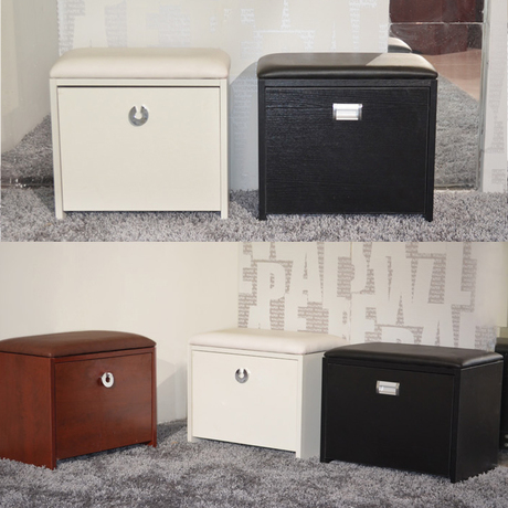 Flip-bucket smart shoe cabinet changing shoes stool Shoes Sofa stool Makeup Chair Leather Cushion Containing shelf Chest room Stool Door Hall Cabinet