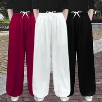 Tai Chi cotton and linen fitness pants men's and women's yoga bloomers linen morning exercise pants martial arts pants slack pants spring and summer exercise pants