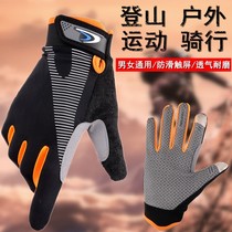Outdoor mountaineering and rock climbing thin all-finger cycling gloves men's summer hiking mountain climbing anti-skid wear-resistant desert sports women