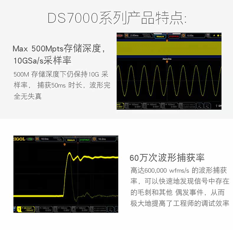 Осциллограф None RIGOL DS7014 7024/7034/7054 10GSas 500M