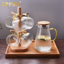 Italy ZPPSN glass cup set Japanese high temperature cold water kettle household tea cup transparent hammer pattern