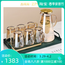 ZPPSN light and luxurious cup with water fitting for home living room modern glass drinking water cup cold water cup tea cup