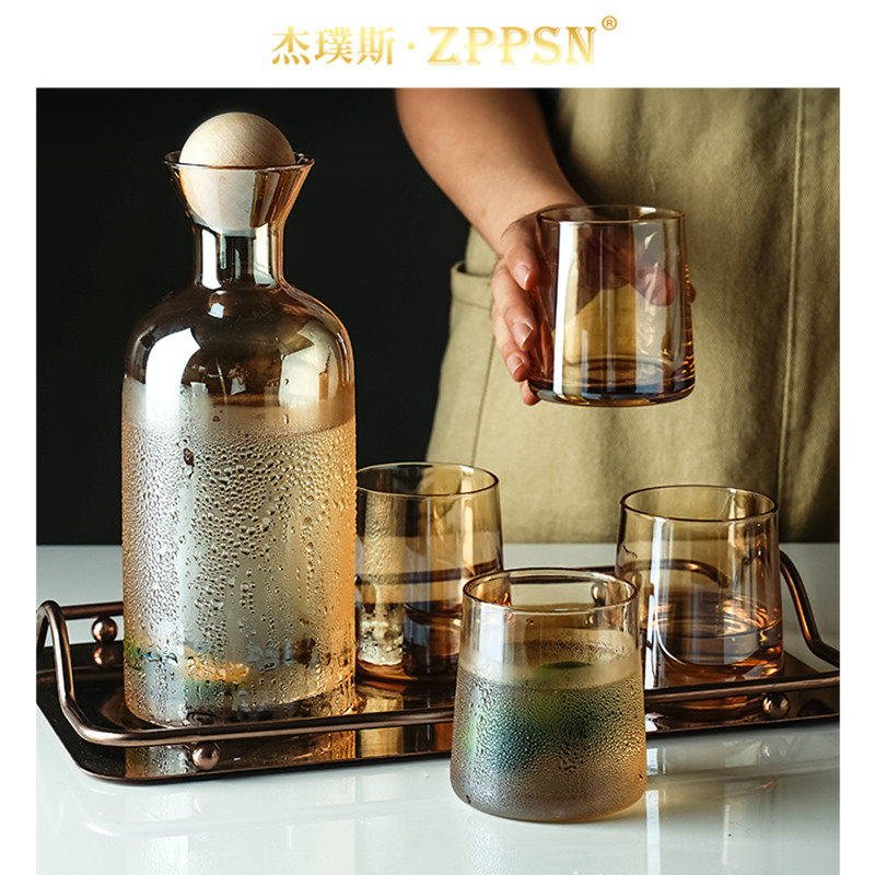 ZPPSN glass suit Denmark cold kettle household with Nordic creative glass water for high temperature cup cool kettle