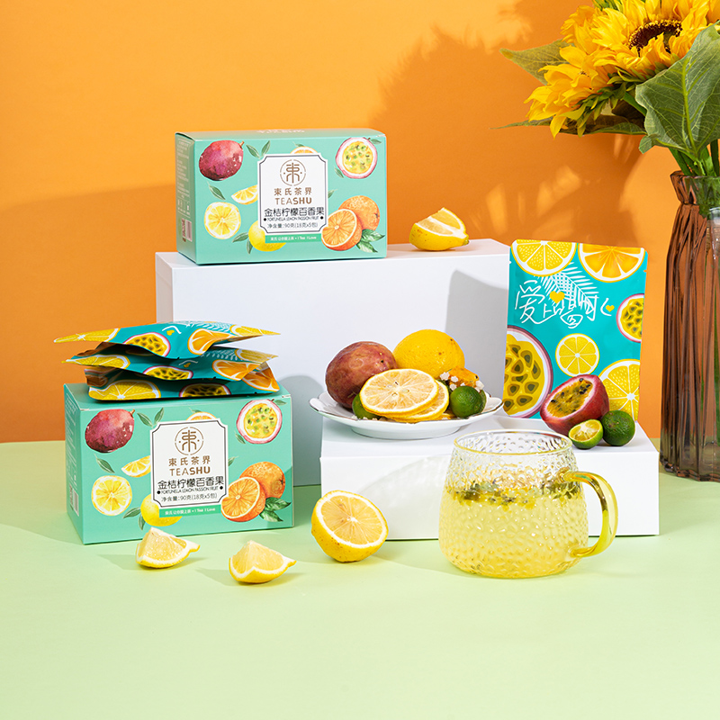 TEASHU kumquat passion fruit lemon tea cold and hot bubble freeze-dried fruit tea combination flower tea beverage independent packaging