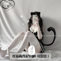 Lace side stockings pure color knee sexy high stockings (fireworks shop)