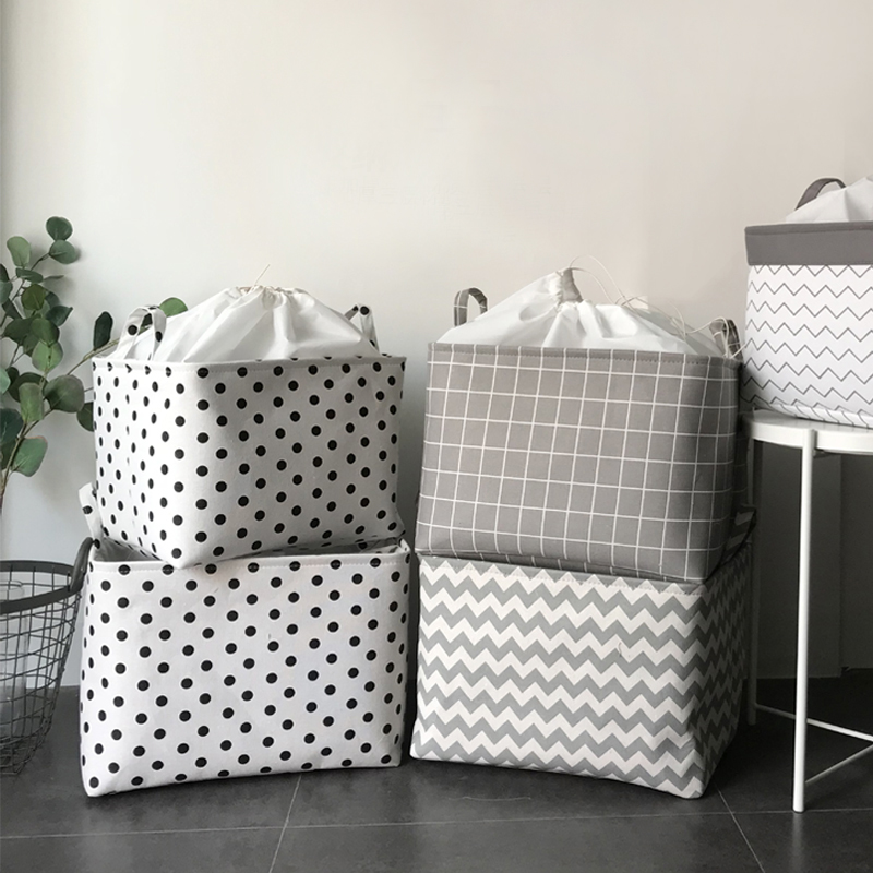 Three-layer thickened large number with bunches ligament whole cabinet containing basket with lid cloth art clothes finishing bag can be folded with dirty clothes