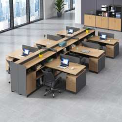 Office Desk and Chair Combination Employee Financial Table 6-Person Workstation Desk and Chair Combination Simple Modern 4-Person Staff Office Table