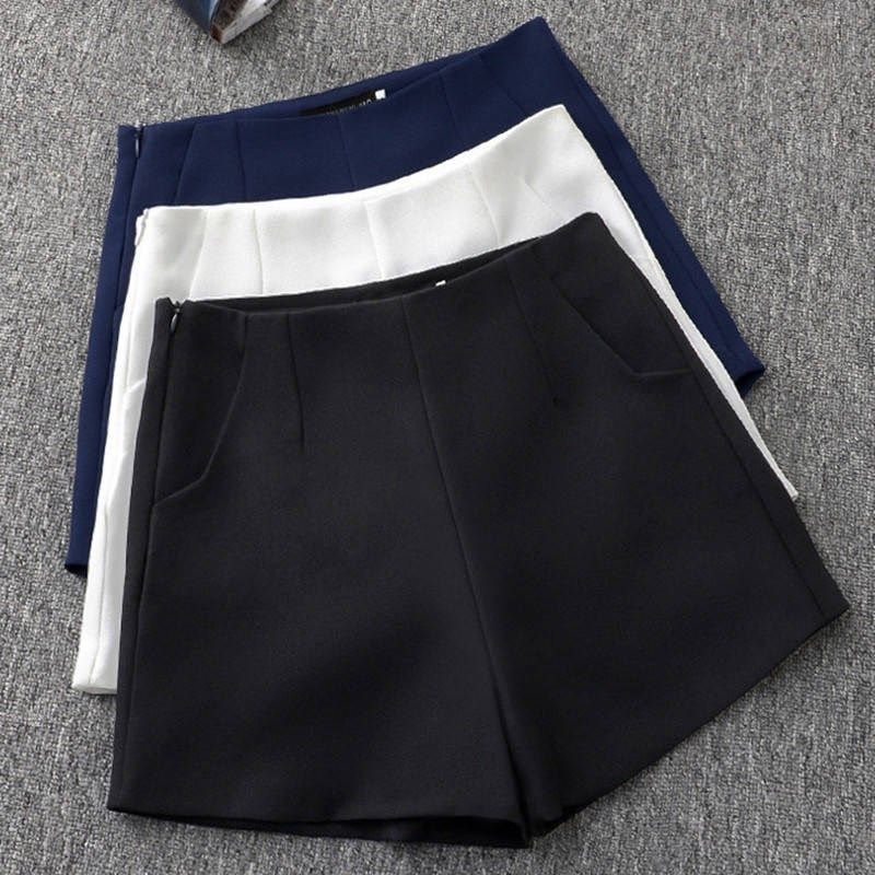 Suit casual pants women's spring and summer Korean version of the base high waist with boots black and white shorts thin models wear thin
