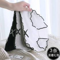 Pure Cotton Briefs Lady Day Ensemble Sweet all-cotton breathable Antimicrobial No marks Teenage Raw Big Code Triangle Pants Head Black & White Grey