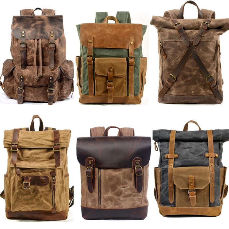 Factory Surplus Stock Men's Vintage Travel Backpack Luggage Bag Clearance Sale Special Price Cut-Label Backpack