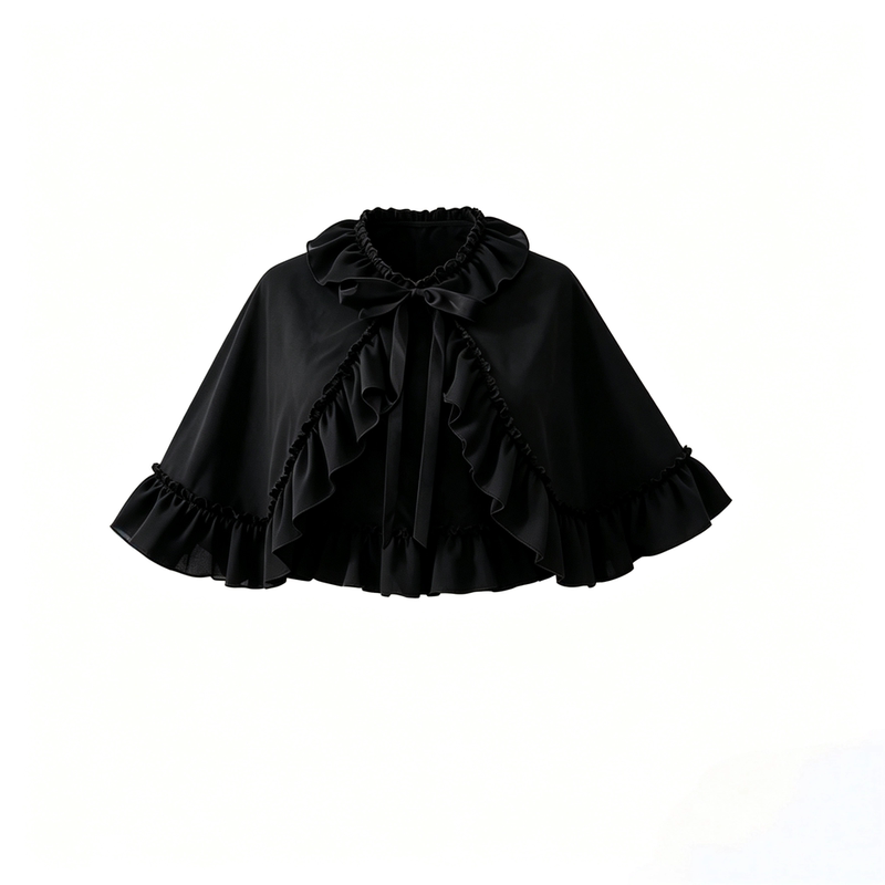 Lolita Versatile Short Sleeveless Shawl Cape Blouse Burgundy Lolita Cape Sun Protection Cardigan