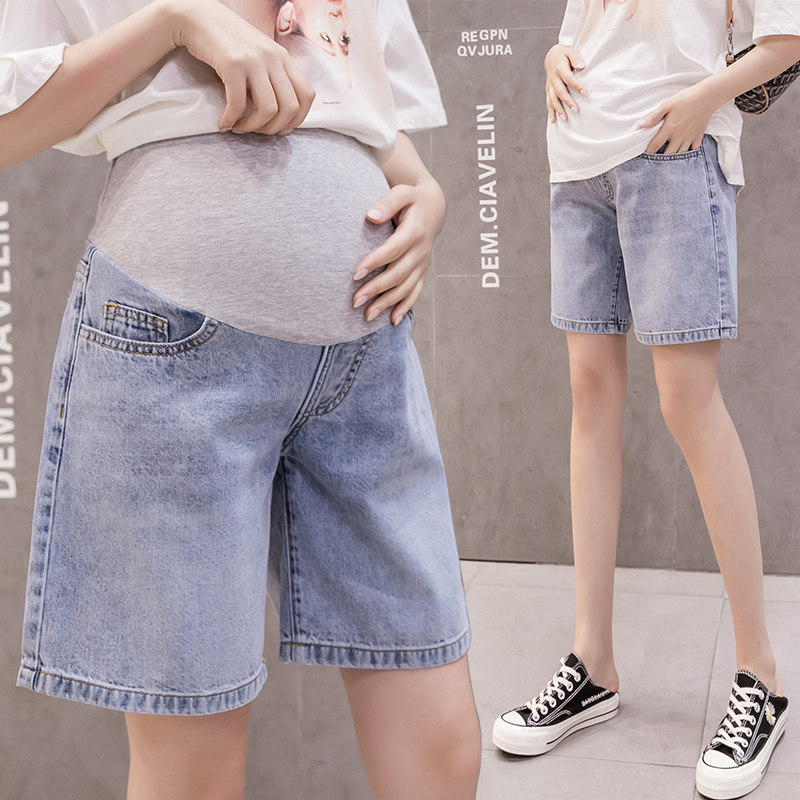 Maternity shorts summer fashion outside wearing maternity pants leggings maternity summer denim five points shorts women wide legs