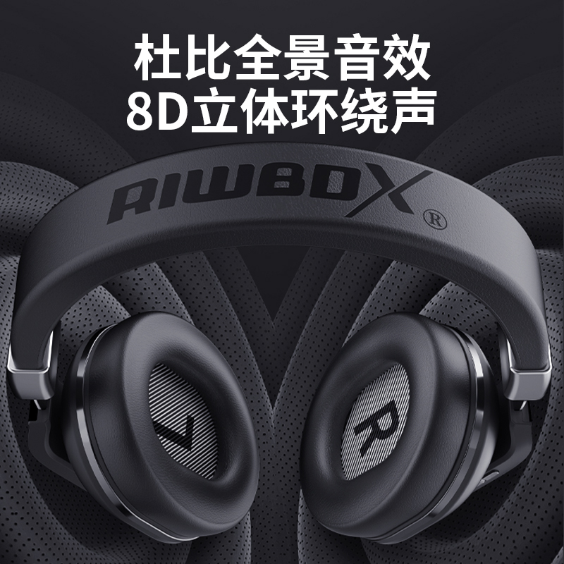 Wireless Bluetooth Headset, Head-Mounted, Trendy Korean Style for Boys and Girls, Noise-Cancelling, Full-Ear, Wired Headset for Mobile Phones, Computers, and Games