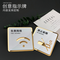 Acrylic Bathroom Door Card Toilet Signage Toilet Signage Free Wireless Network Wifi Password Cue Card Forbidden Smoking Carefully Slip With Hand Closed Signs Sign Wall Sticker