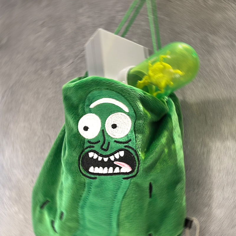 Cucumber Rick and Morty Merchandise Rick and Morty American Cartoon Plush Green Storage Bag in Stock Cucumber Rick and Morty Merchandise Rick and Morty American Cartoon Plush Green Storage Bag in Stock