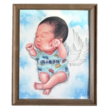 Детская шерстяная картина, сувенир, фоторамка для хранения пуповины ручной работы, ручная роспись, «сделай сам»