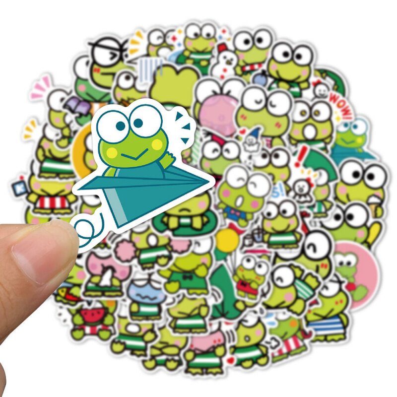 50 animated Kero Kero Kero Keroppi Graffiti Sticker Cute Little Frog Suitcase Waterproof Sticker