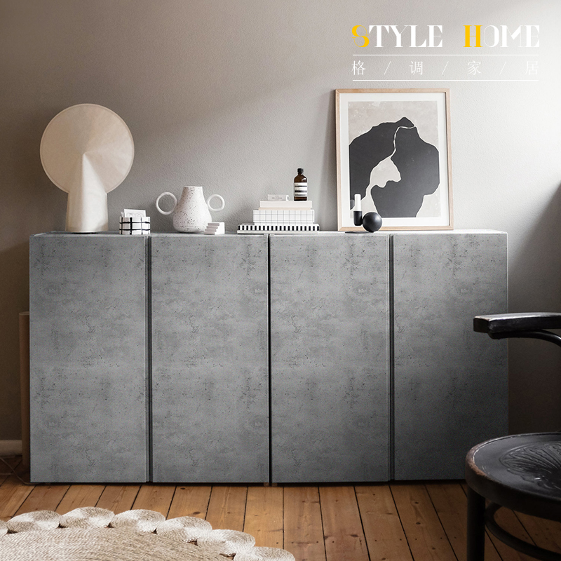 Cement grain cabinet door renovation film kitchen cabinet integral cabinet wardrobe furniture color change sticker waterproof and oil proof