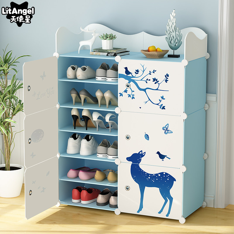 Simple multi-layer shoe rack home economical dormitory shoe cabinet living room door dust-proof storage space-saving small shoe shelf