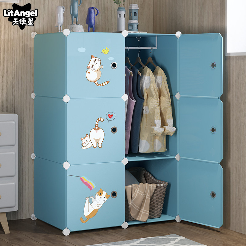 Snack Containing Cabinet Simple Cloth Wardrobe Bed Rental Room With Clothes Hang Children Storage Province Space Drawer