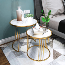 Nordic sofa side several combination light luxury living room home bedroom bedside table marble minimalist round coffee table table table