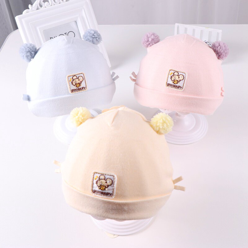 Baby hat Spring and autumn thin section male baby hat first baby child month child cap newborn pure cotton hat woman warm