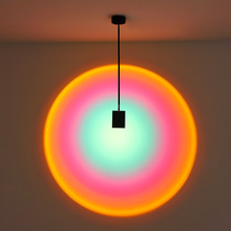 Sunset light chandelier atmosphere light bar coffee shop commercial decoration wall projection net red Photo Sunset sunset