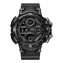 Mens trendy watch student party large dial multi-functional outdoor sports waterproof LED electronic watch