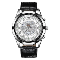 New simple and fashionable hot selling movement watch mens hollow calendar waterproof luminous non-mechanical watch