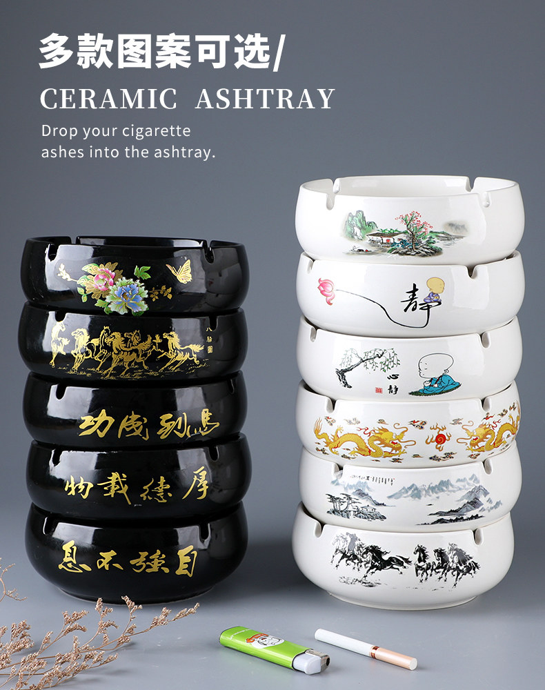 ins ceramics smoking ash trays creativity personality trend size number home living room European style light extravagant upscale anti-fly ash