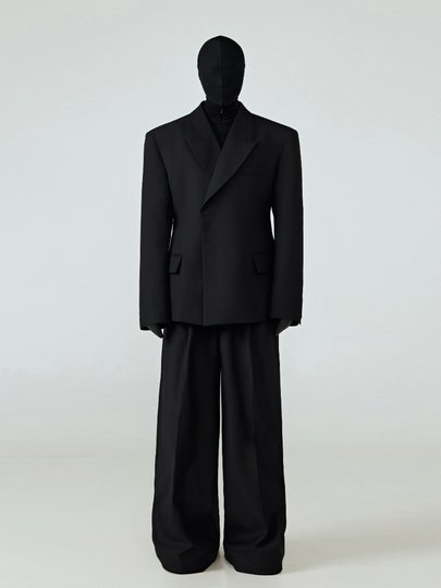 Traje de cintura con silueta FRKM SCD 25SS, nueva cortina antiarrugas de primavera, versión de triángulo invertido negro