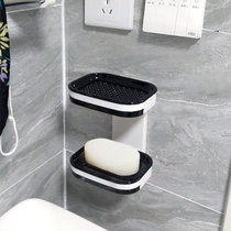 Soap box wall-mounted drain-free toilet rack creative home bathroom storage double soap box