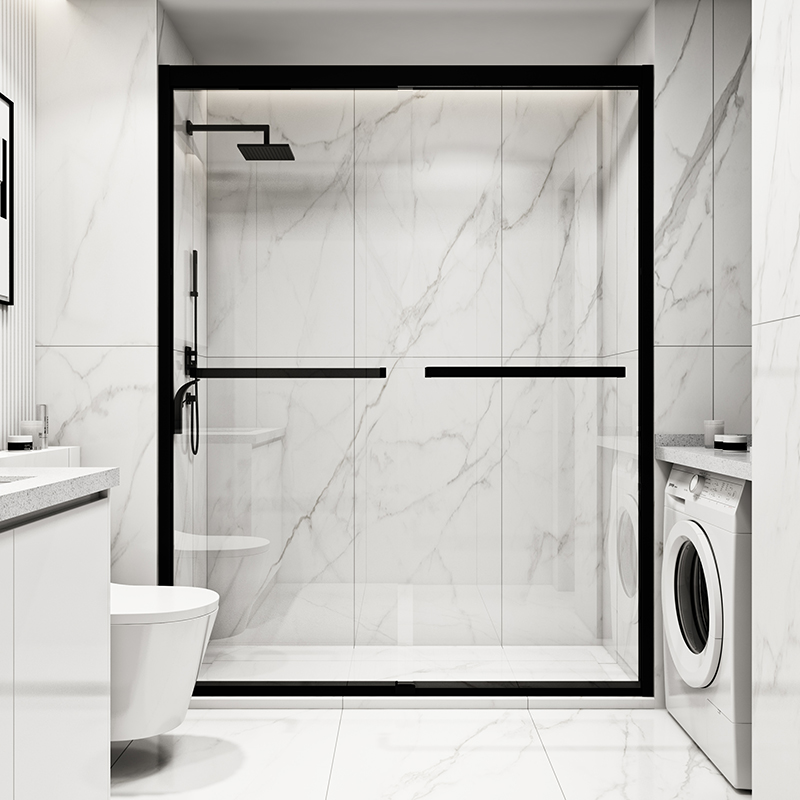 Element space shower room one-word partition dry and wet separation toilet bathroom bathroom glass partition customization