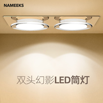 led Double head Crystal dart lamp recessed downlight mounted ceiling type aisle light extravagant black gold household