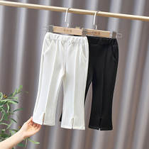 Girl Horn Pants Spring Autumn Children 2021 New Ocean Qi Trendy Open Fork Long Pants Woman Baby Autumn pants Pants Tide