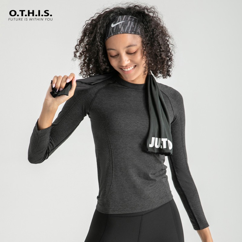 OTHIS autumn winter speed dry breathable woman yoga T-shirt with a slim fit gym out for long sleeves tight sportswear