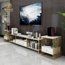Modern simple TV cabinet coffee table combination small apartment living room TV cabinet home solid wood floor cabinet side several complete