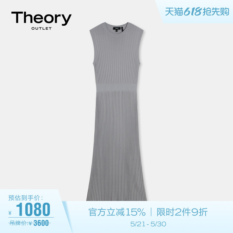 Theory Outlet Women's Cotton Blend Sleeveless Dress P024702R Theory Outlet Women's Cotton Blend Sleeveless Dress P024702R