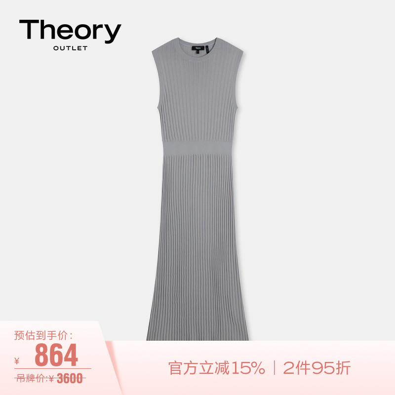 Theory Outlet Women's Cotton Blend Sleeveless Dress P024702R Theory Outlet Women's Cotton Blend Sleeveless Dress P024702R