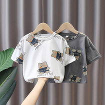 2022 Summer new male baby pure cotton T-shirt foreign air boy cartoon short sleeve headcoat child summer t