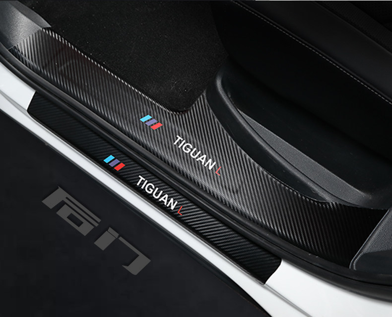 Haffer First Love Threshold Bar Carbon Fiber Leather Modified Accessories Welcome Pedal Anti-stepping Stickers Trunk Protective Stickers