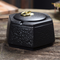 Ceramic ashtray with cover anti-fly ash large creative personality retro simple office home living room logo customization