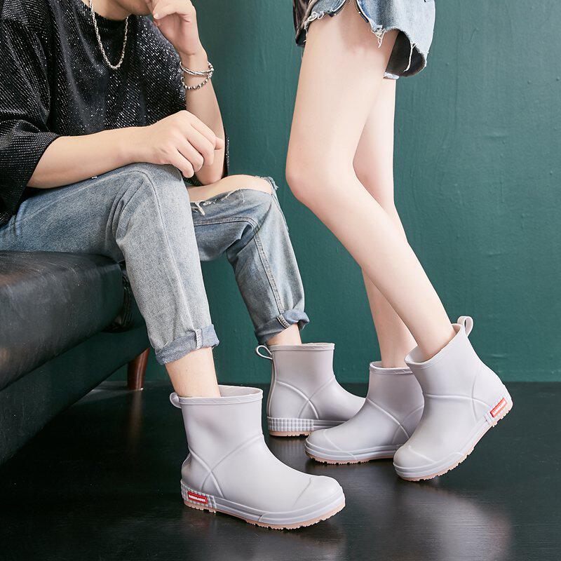 Rainshoe couple style Short Short Shoes male English student anti - ski shoes female size 41 42 working glue shoes